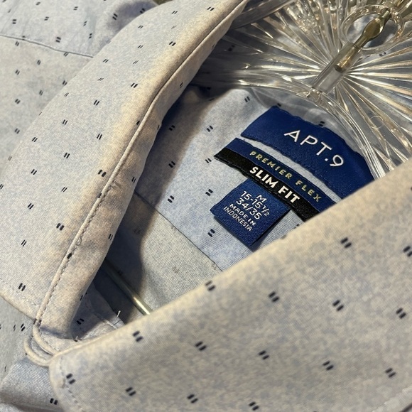 MEN'S Apt. 9® Premier Flex Slim-Fit Spread-Collar Dress Shirt size Medium men’s - Picture 4 of 7